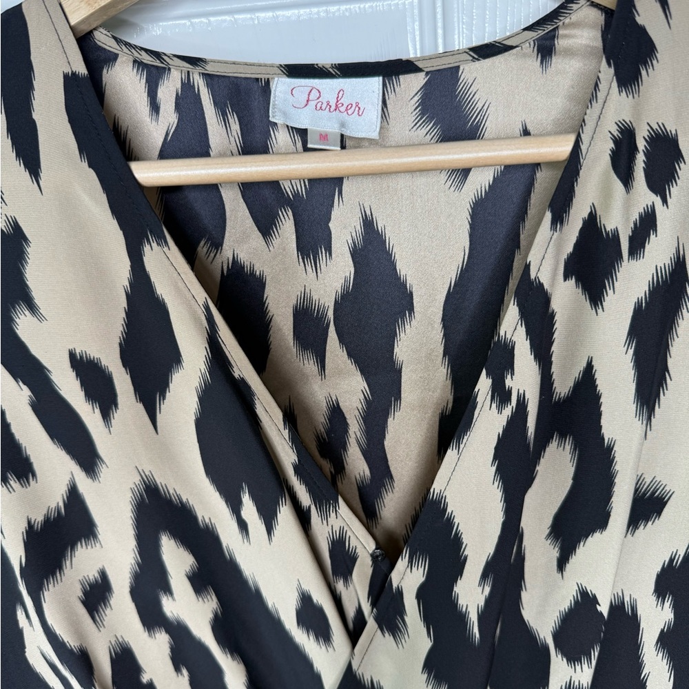 Parker Leopard Print Top in Black and Tan